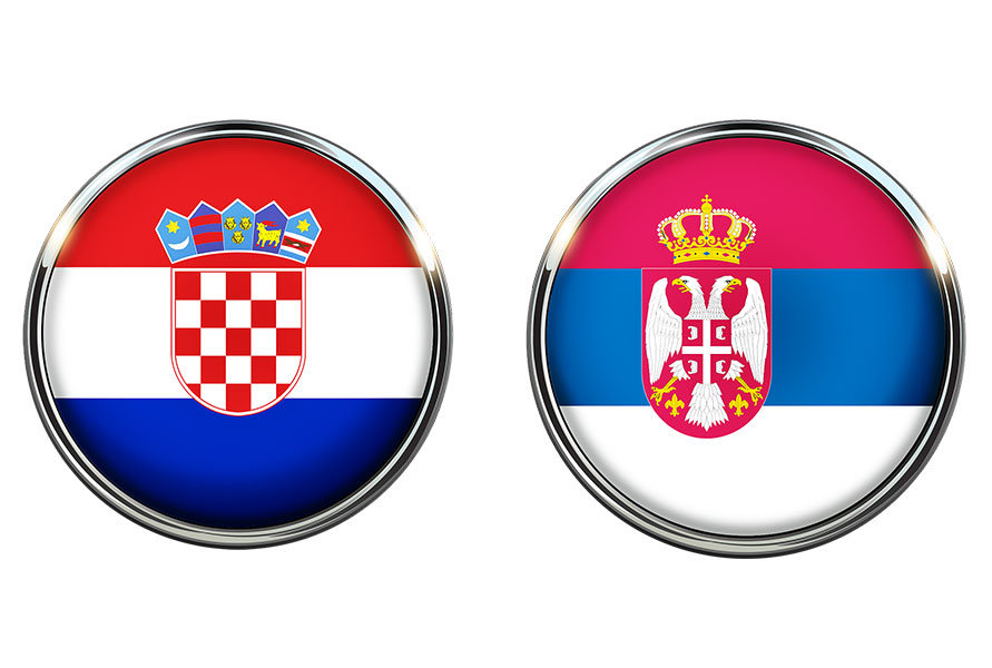 hrvatska srbija zastave