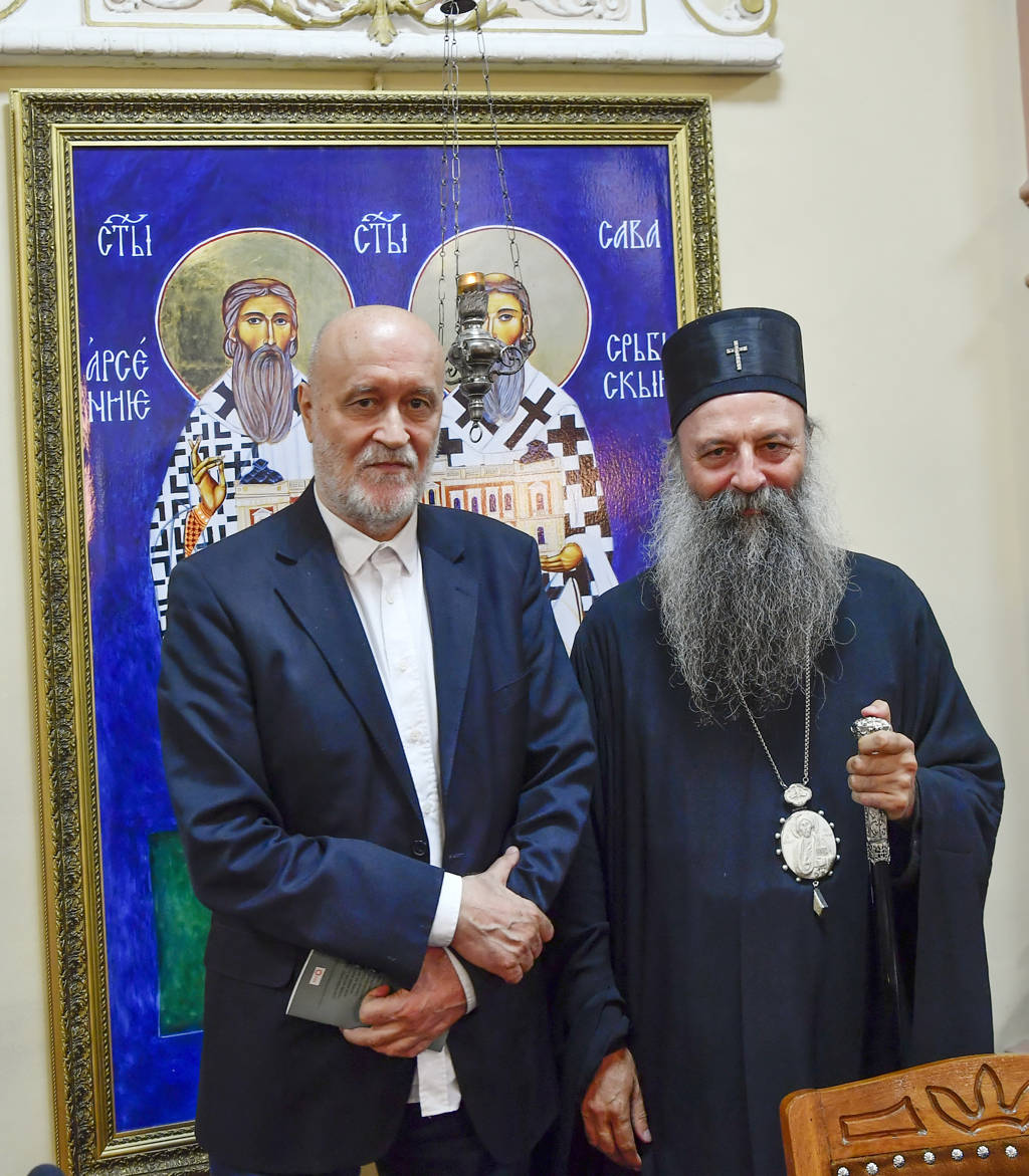Patrijarh srpski gospodin Porfirije i Nenad Grujičić na jubilarrnom 50. Brankovom kolu Patrijarh srpski gospodin Porfirije i Nenad Grujicic na jubilarrnom 50. Brankovom kolu