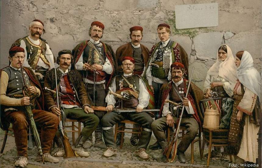 Serbs in their national costumes in Knin Dalmatia 1874