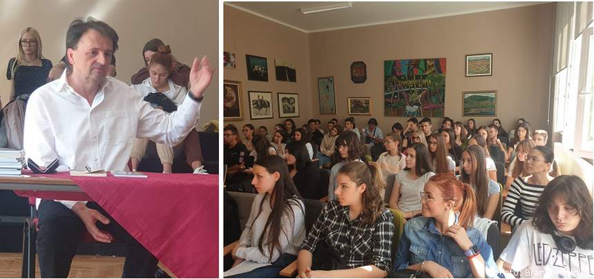 Anđelko Anušić sa gimnazijalcima