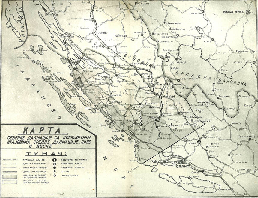 Severna Dalmacija karta