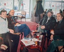 Боро Капетановић, Милан Стијак, Ненад Грујичић и Мићо Савановић у хотелу Босна у Бањалуци 2006.